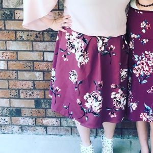 Floral flare skirt